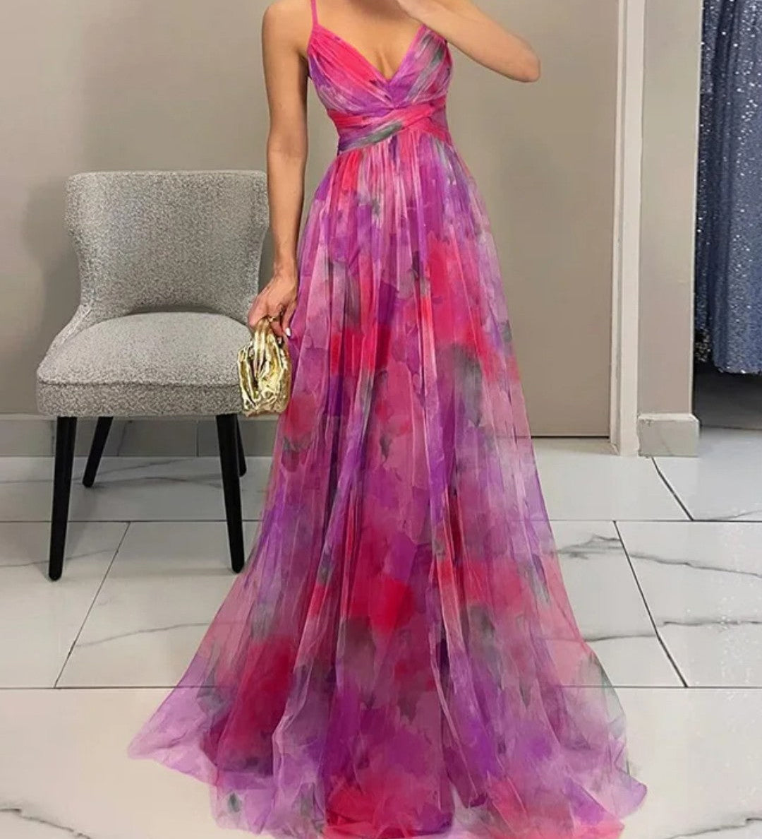 Giselle - Šarmantna maksi haljina s cvjetnim uzorkom